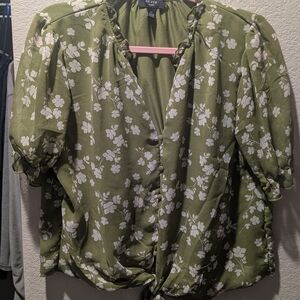 Have Women's Green Floral Top
